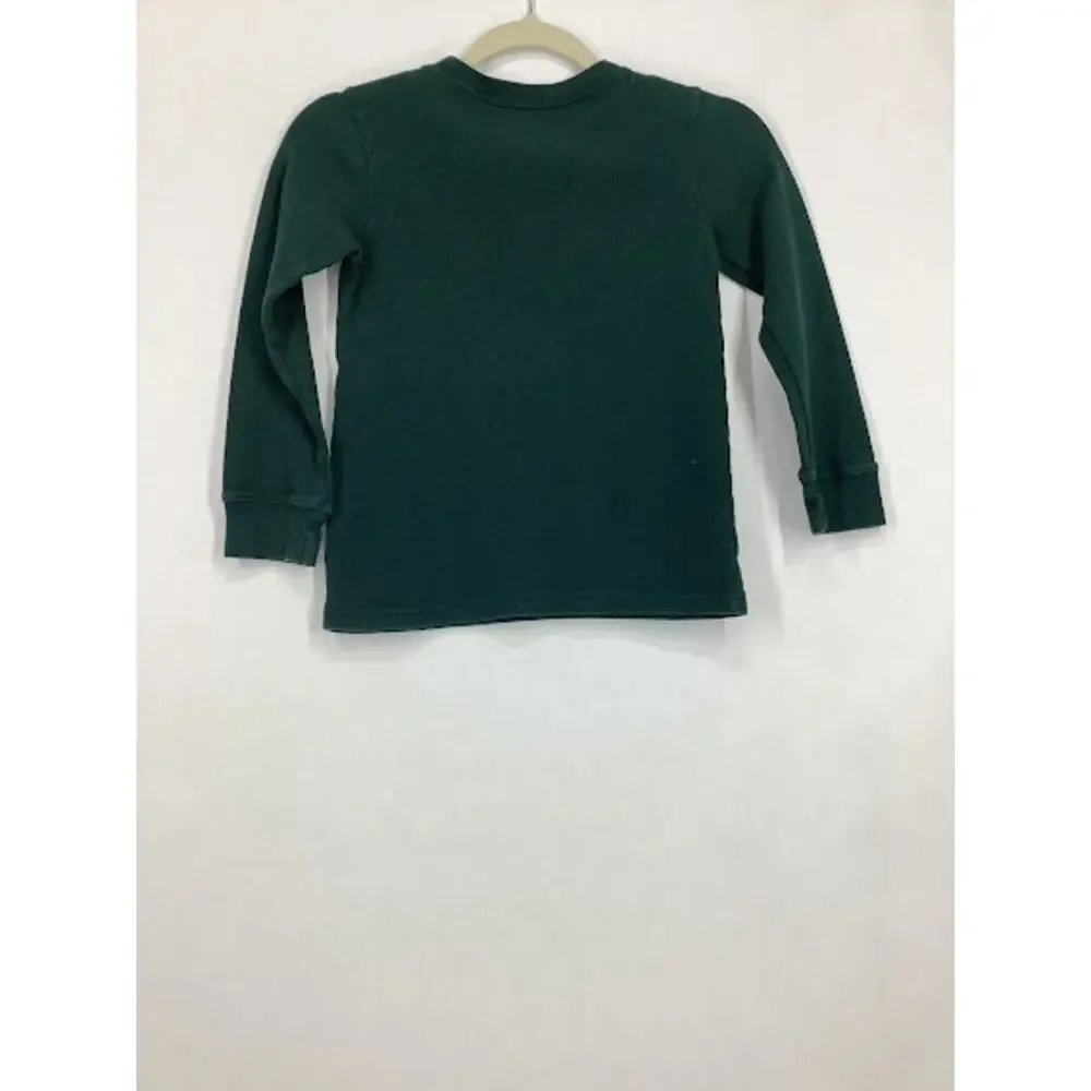 Carter's Boys Green Naughty Nice Santa's Checklist Thermal Shirt Kids Size 6